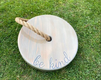Be Kind Round Swing | Disc Swing for Kids | Round Rope Swing | Circle Swing | Outdoor Toddler Swing | Outdoor Kids Swings | Natural Swing