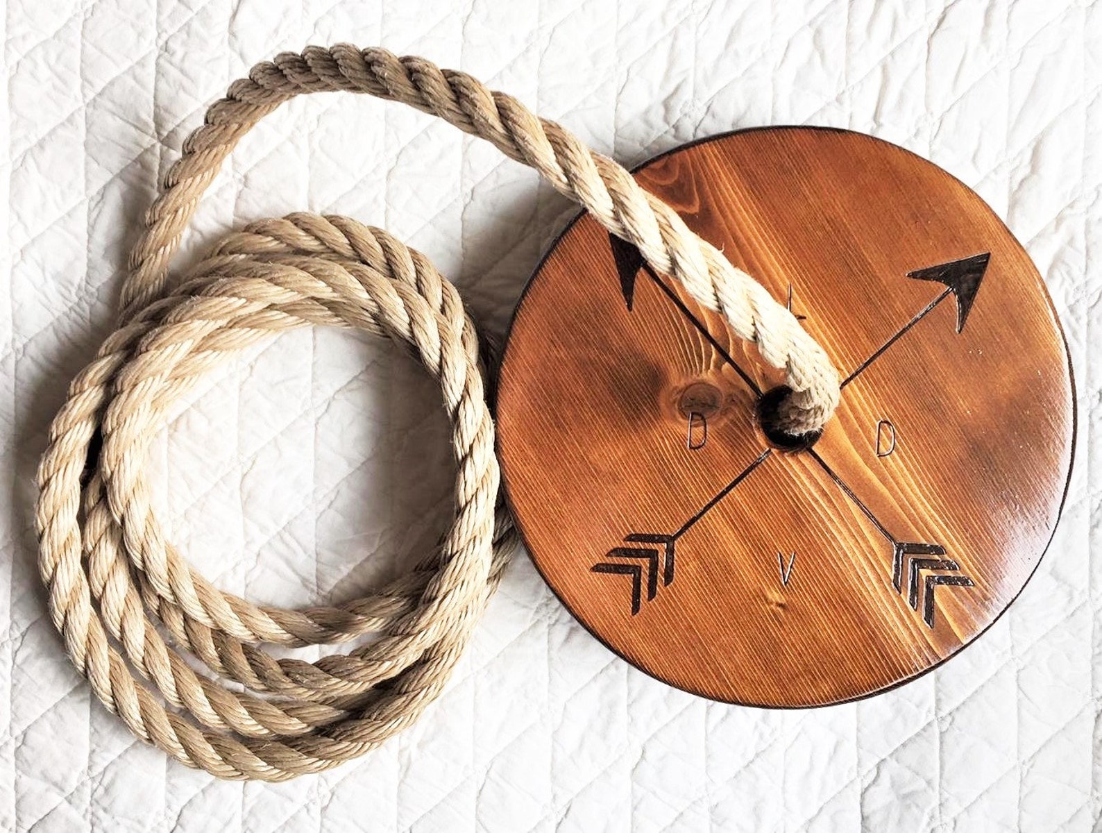 Personalized Initials Crossed Arrows Round Swing Disc Swing For Kids personalized-initials-crossed-arrows-round-swing-disc-swing-for-kids