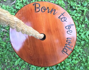 Born to be Wild Round Swing | Disc Swing for Kids | Round Rope Swing | Circle Swing | Outdoor Toddler Swing | Outdoor Kids Swings