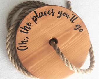 Oh the Places You'll Go Round Swing | Disc Swing for Kids | Round Rope Swing | Circle Swing | Outdoor Toddler Swing | Outdoor Kids Swings