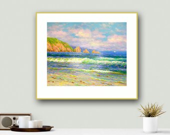 Sea Landscape Painting seashore Classical Seascape Original Art Gifts house interior decor wall art ocean cliff salatov Ocean Oil Painting