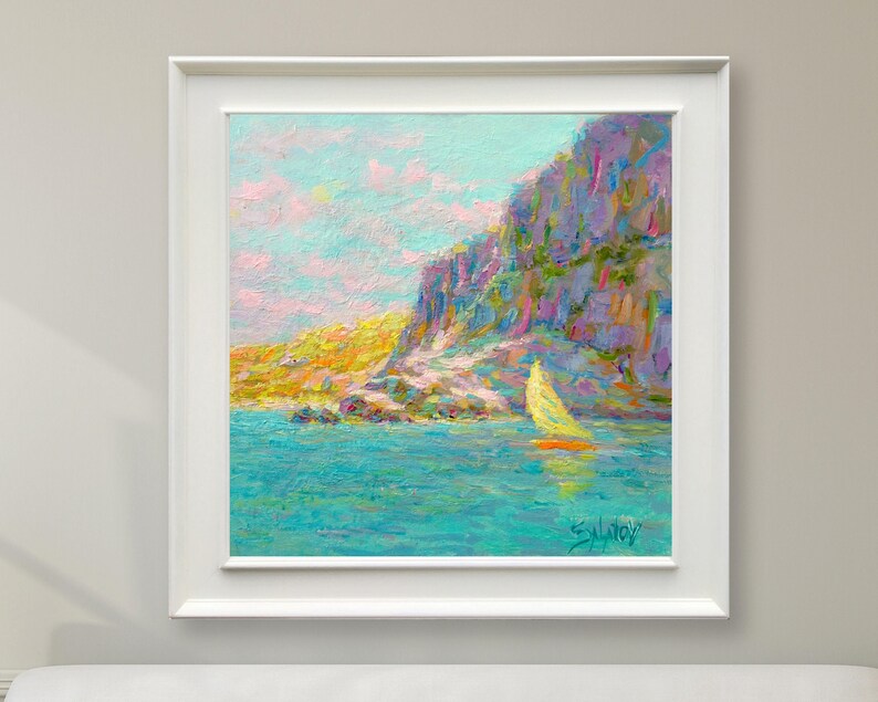 Sea Landscape Painting seashore Classical Seascape Original Art Gifts house interior decor wall art ocean cliff salatov Ocean Oil Painting