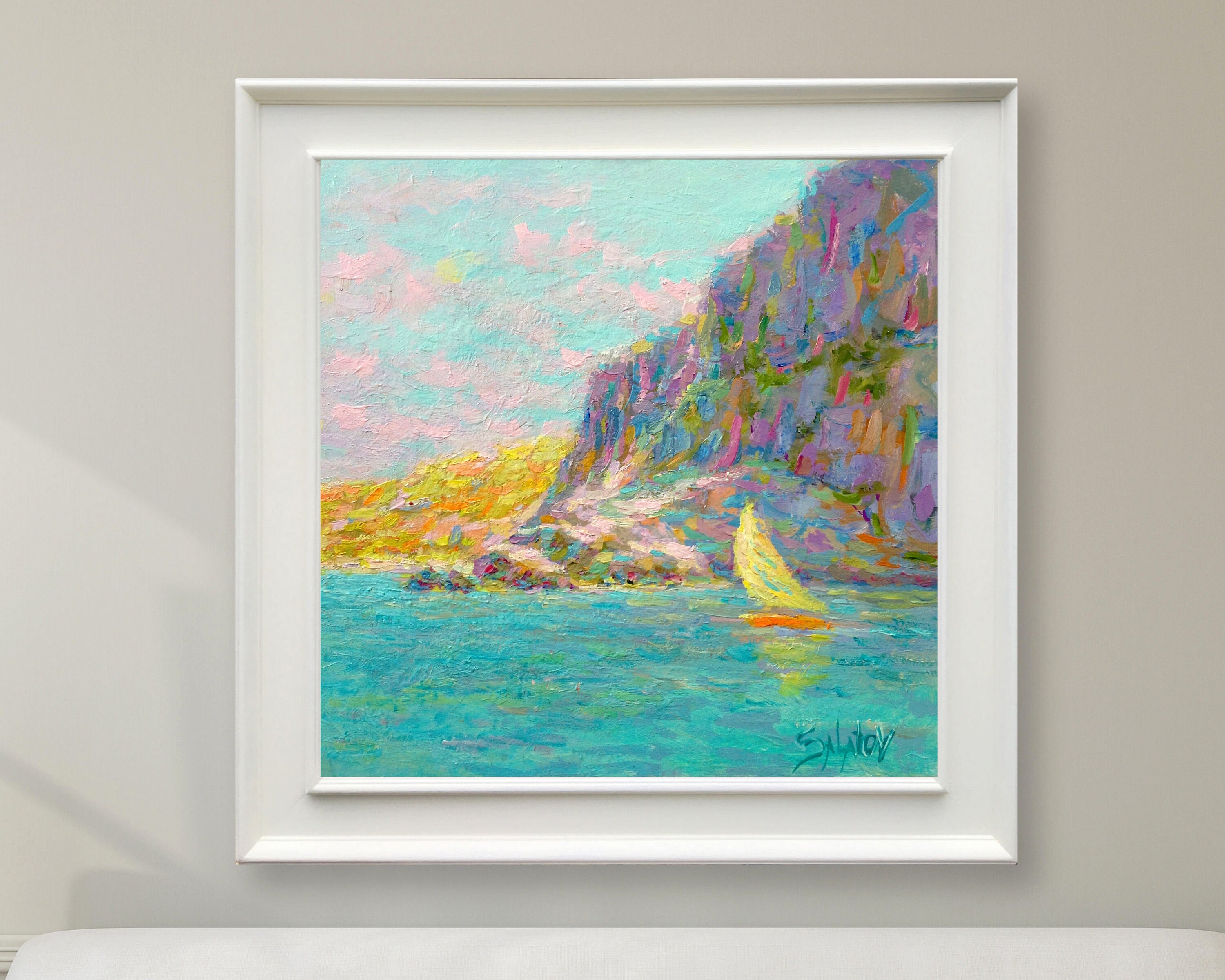 Sea Landscape Painting seashore Classical Seascape Original Art Gifts house interior decor wall art ocean cliff salatov Ocean Oil Painting