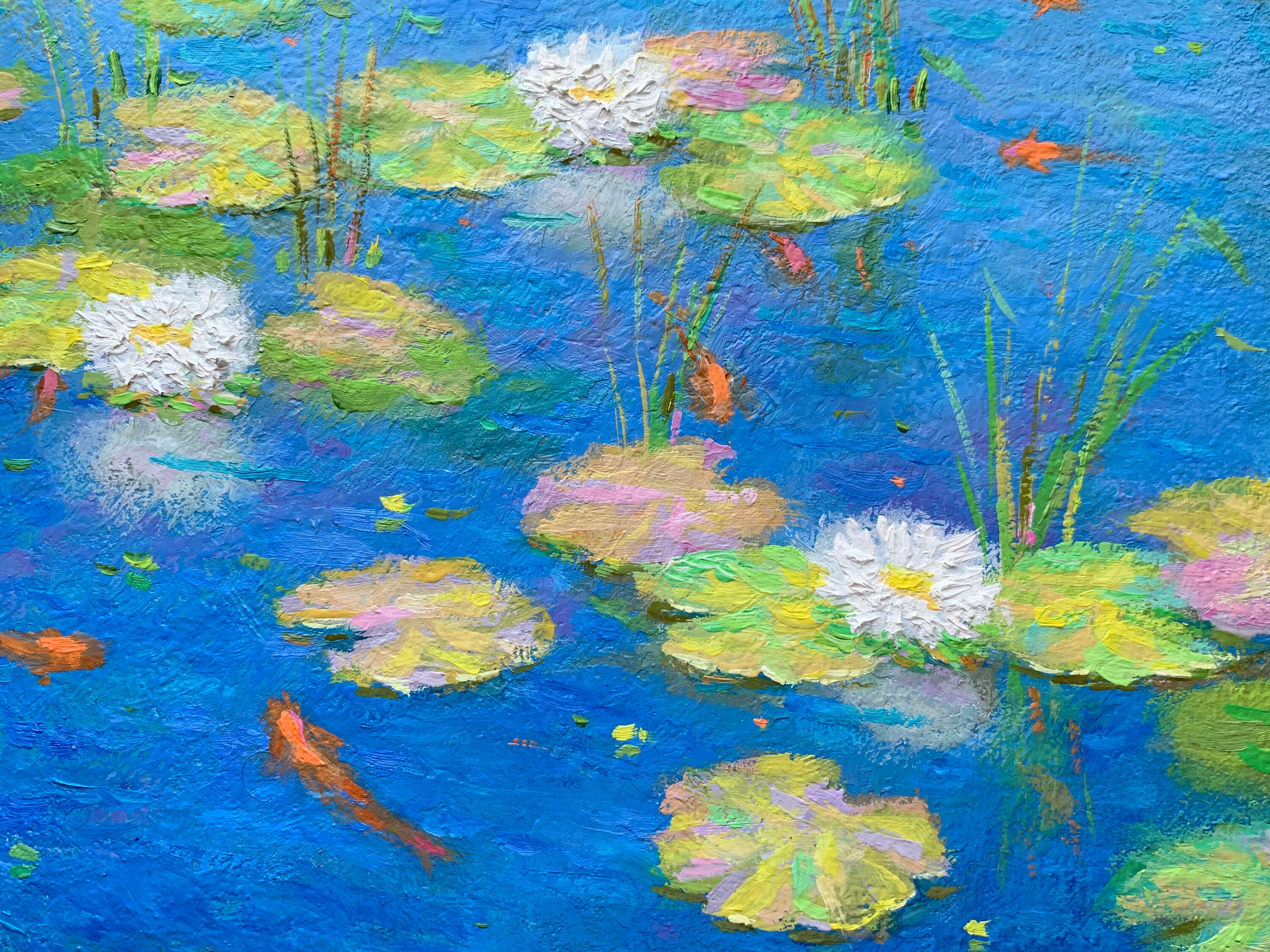 Water Lily Floral Oil Painting on Canvas painting original Etsy