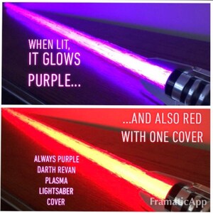 NEW* Star Wars Always Purple Plasma Effect Lightsaber Cover for your Darth Revan Force FX Elite Black Series Lightsaber.Glows Purple AND Red