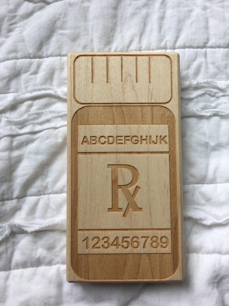 Madera Médico Nerd Farmacia Graduación Enfermera Botella Regalo Mordedor Waldorf Juguete Bebé Geek OTZPikuX