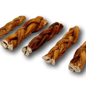 Braided 6&quot; Bully Sticks Pack of 5 - Top Dog Chews