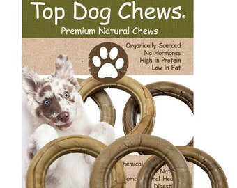 Top Dog Chews 6" Pressed Rawhide Ring 3 Pack …