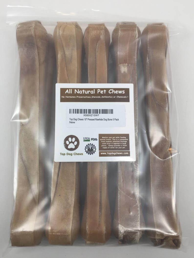 Top Dog Chews 10 Pressed Rawhide Dog Bone 5 Pack Etsy