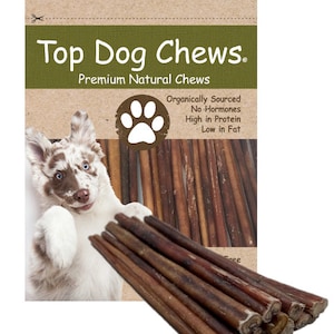 Top Dog Chews 12&quot; Premium Bully Sticks by Great Lakes - All Natural Dog Treats (25 Pack)