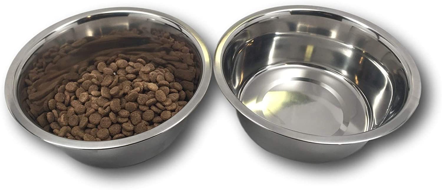 Top Dog Chews Stainless Steel Dog Bowl Set, Large 64oz