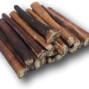 Top Dog Chews 6-inch Standard Bully Sticks by Top Dog Chews (12 Pack). Free Range, Grass Fed Angus Beef -