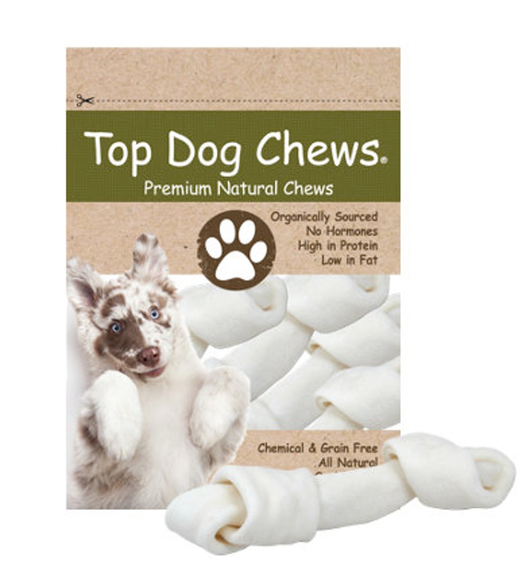 Top Dog Chews Natural Rawhide Bones 8 10 Large 8 Pack Etsy UK