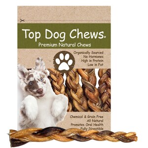 Top Dog Chews 12&quot; Braided Bully Sticks - 10 Pack