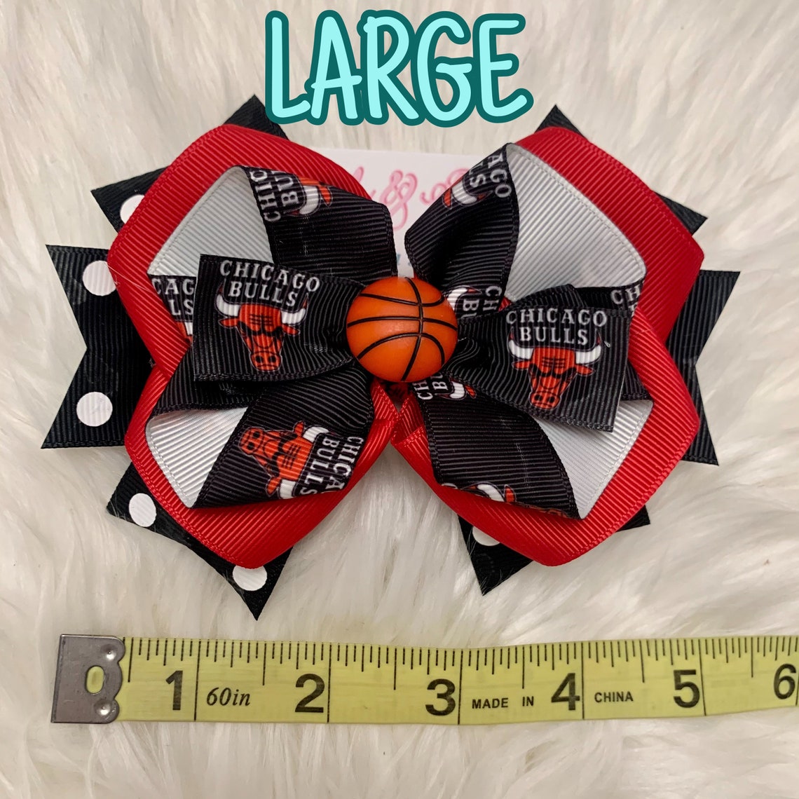 NBA Chicago Bulls Hair Bow Barrette Clip Headband Etsy