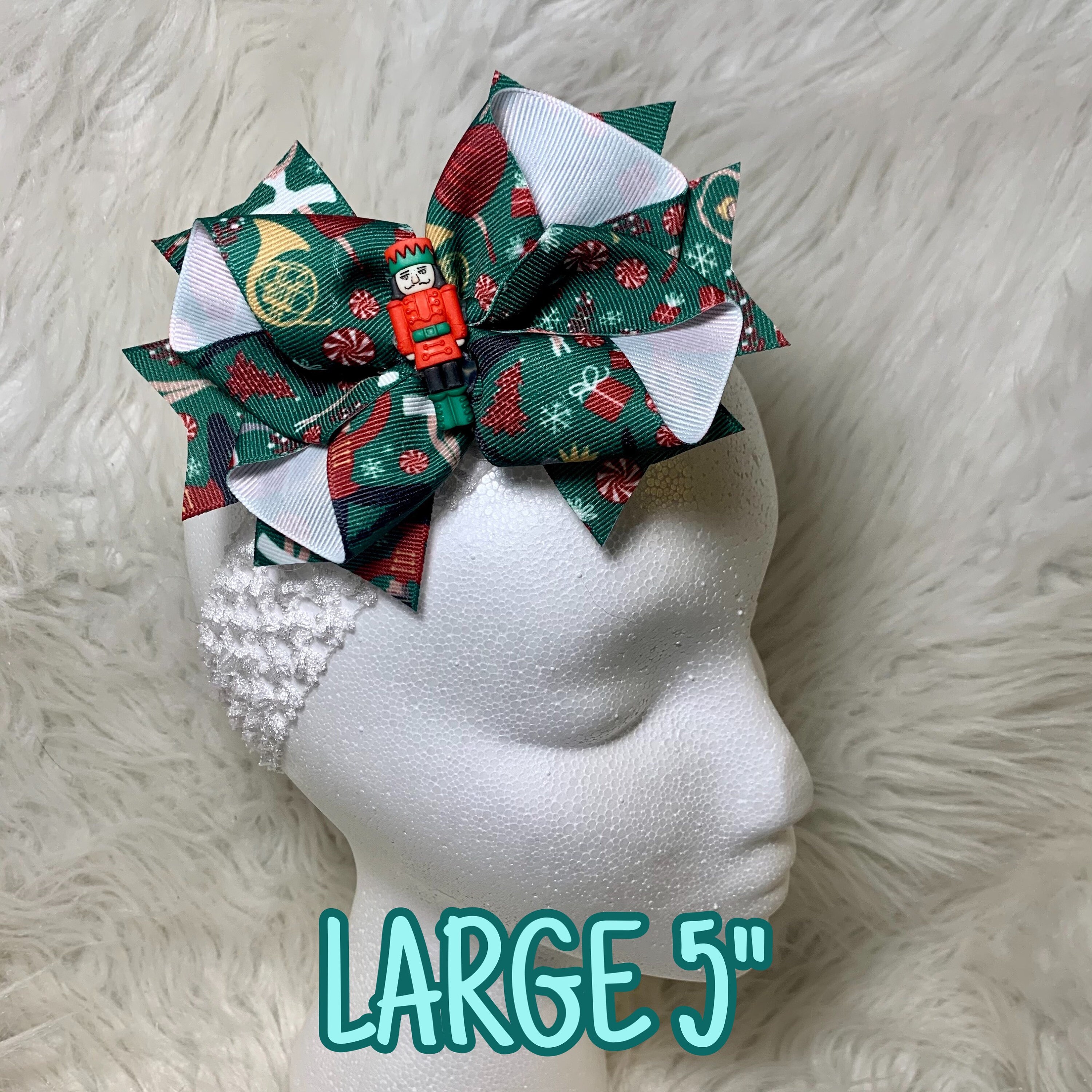 Holiday Christmas Nutcracker Hair Bow Barrette Clip Headband Etsy