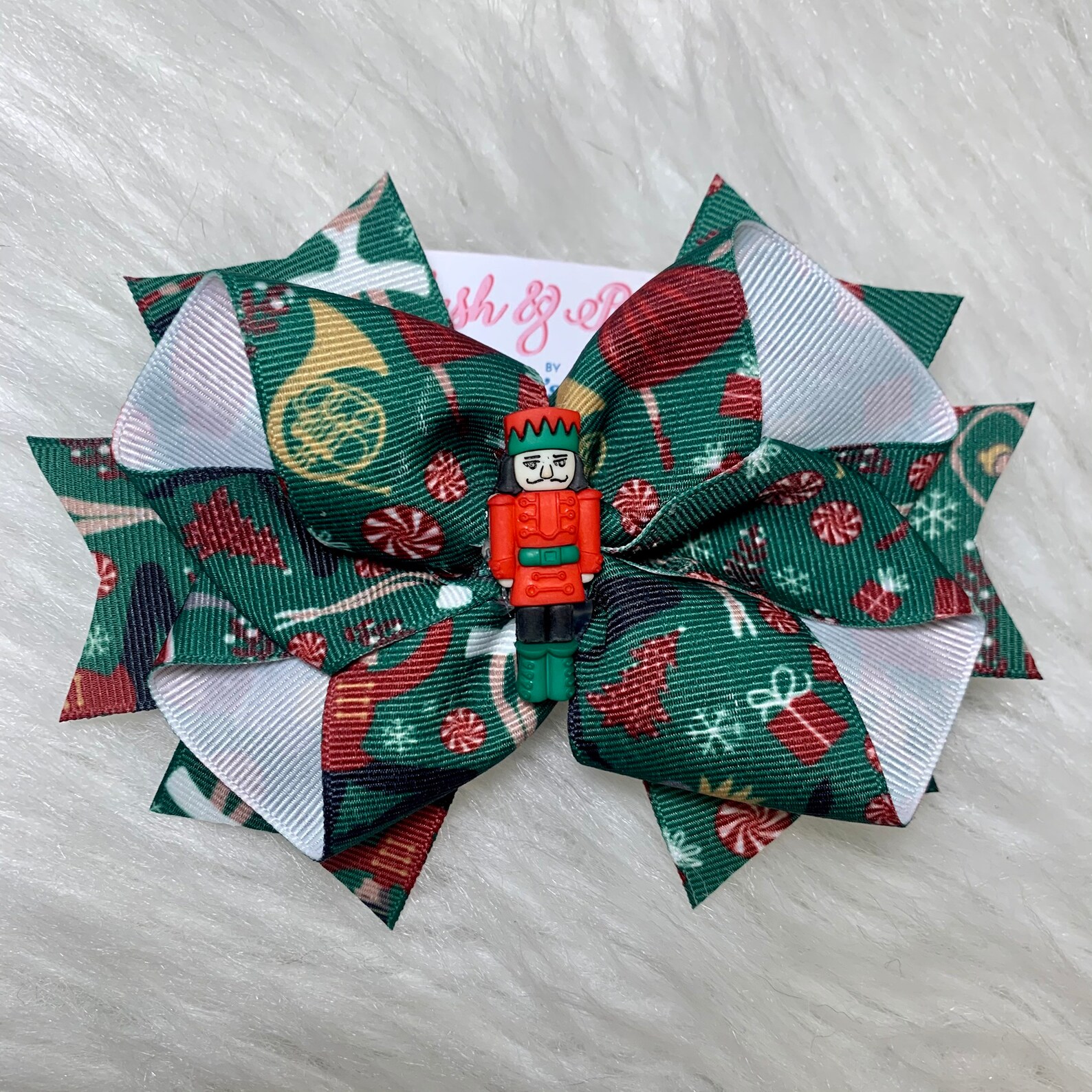 Holiday Christmas Nutcracker Hair Bow Barrette Clip Headband Etsy