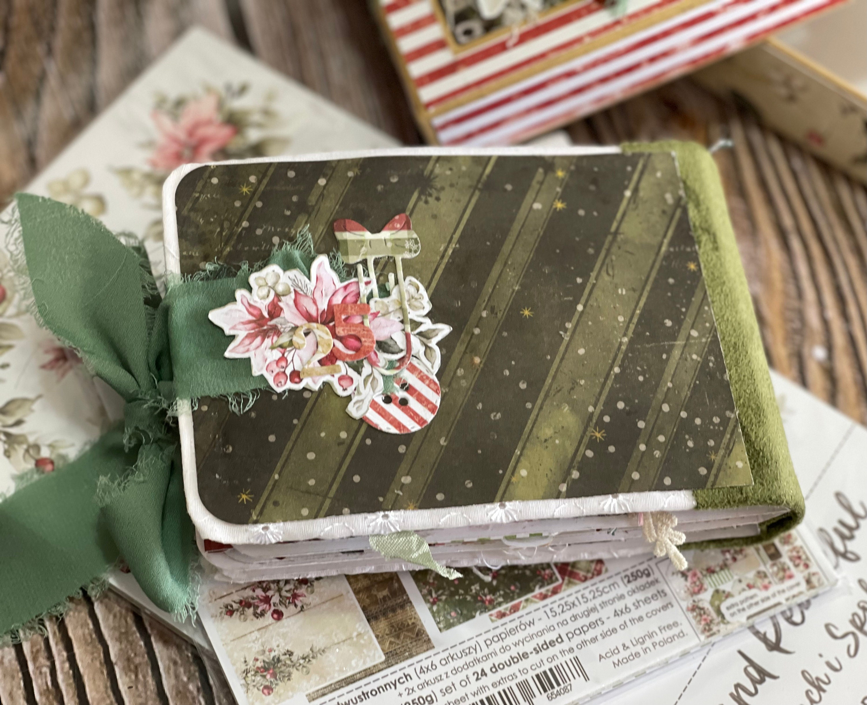 Christmas Mini Photo Album in a Box Hand Made Mini Album Etsy Canada