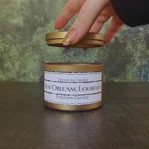 New Orleans, Louisiana - Praline Candy| Natural Candle| Soy, Coconut, and Beeswax Candle| Mardi Gras Candle| Self Care Gift| Birthday Gift|