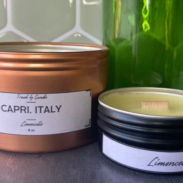 Capri, Italy - Limoncello| Soy Candle| Beeswax Candle| Italian Candle| Coconut Wax| Amalfi Coast Candle| Citrus Candle| Travel Wax| Yellow