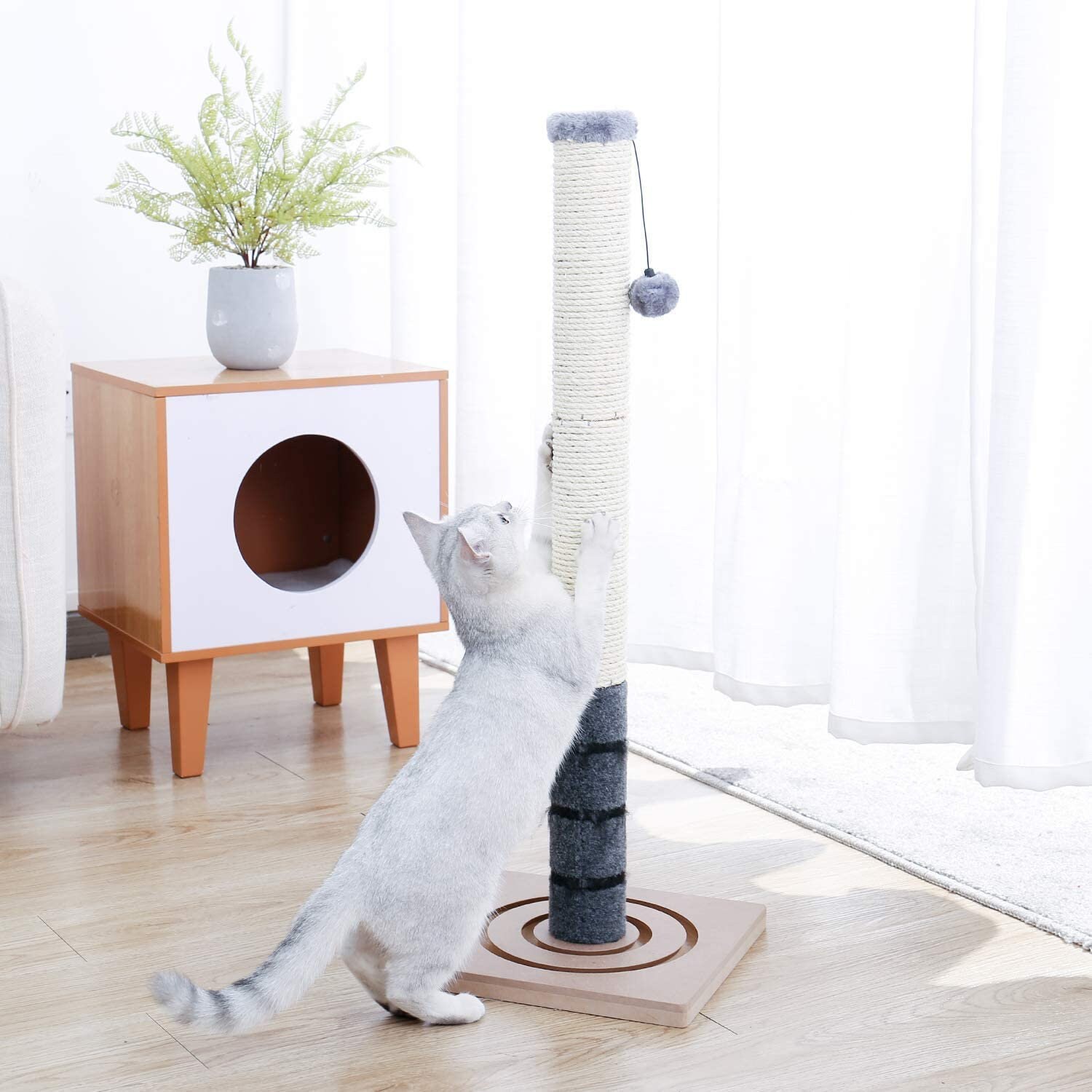 Road Cat Scratching Post Interactive Toys - With Dangling Ball Included 22 Inches