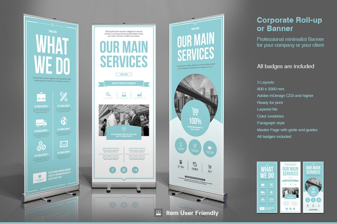 Indesign Chapter Banner Business Roll-up Banner | Cyan Rollup | Indesign Template - Etsy