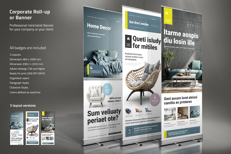 Banner For Indesign Business Roll-up Banner | Indesign Template - Etsy