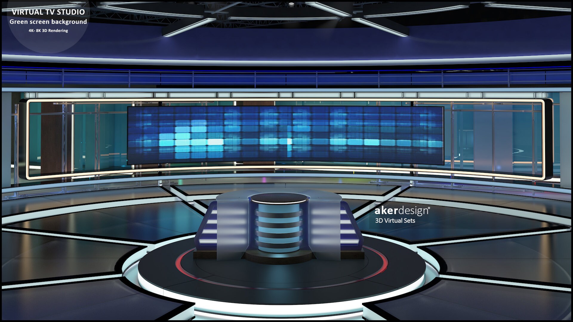 Tv Rendering Digital 4k-3d Rendering. Virtual TV Studio Green Screen Background ...