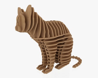 3D Jigsaw Puzzle Cat Cnc Stl model