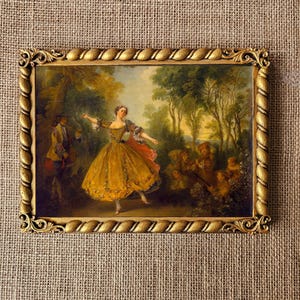 Framed Antique Scene painting Print: Handmade Wood Frame
