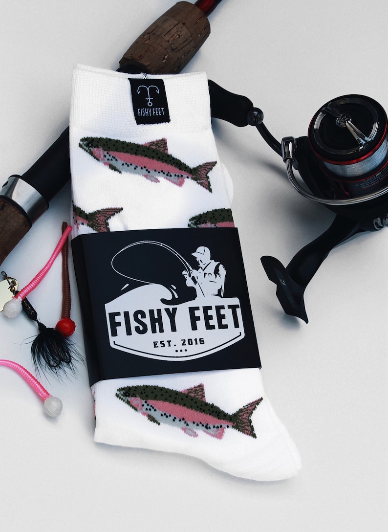 Fish Socks Trout Socks Fishing Socks Fisherman Fishing Etsy