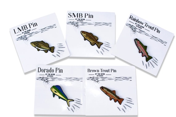 Fish Pins, Fishing Gifts, By The River Outdoors