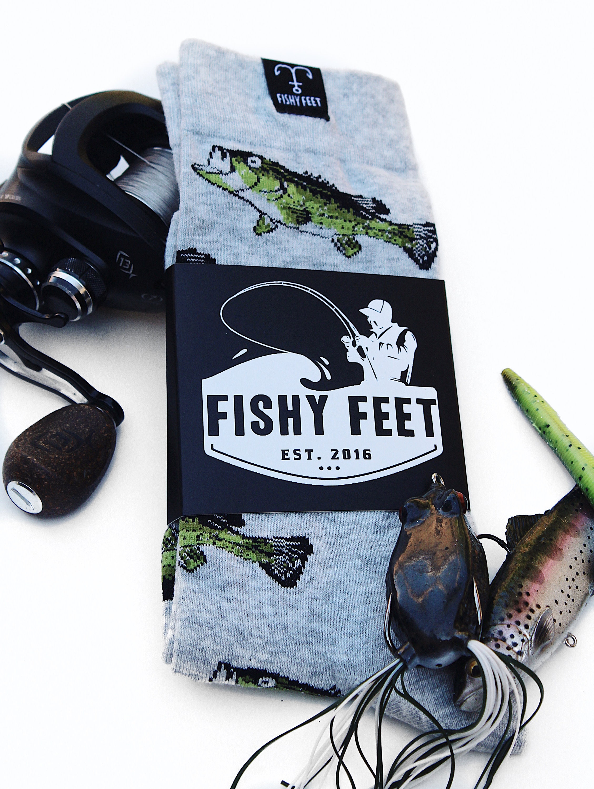 Fish Socks Bass Socks Fishing Socks Fisherman Socks Etsy