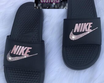 baby pink nike slides