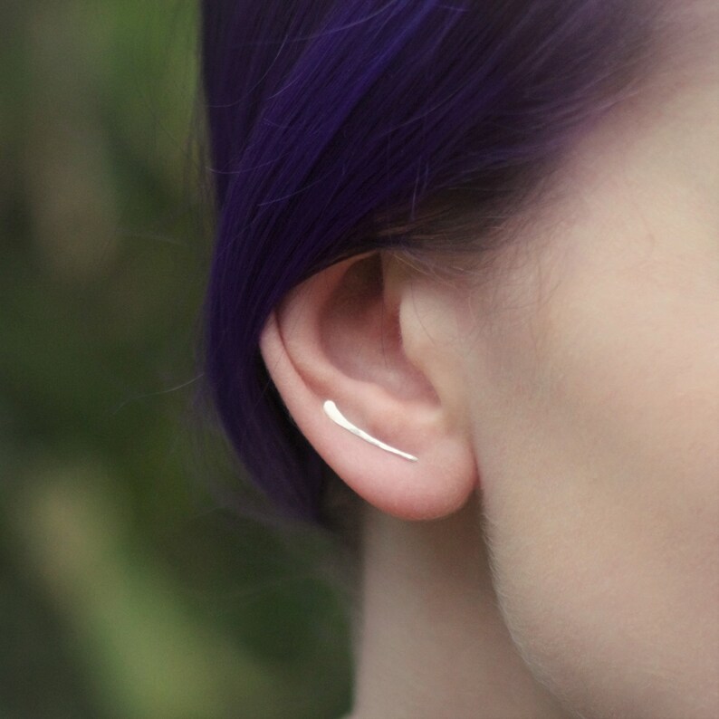 minimalist climber earrings