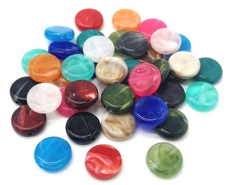 Glass Oblate Beads - 20 pieces - 15mm - Jewelry Making