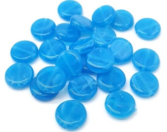 Glass Oblate Beads - 20 pieces - 15mm - Jewelry Making