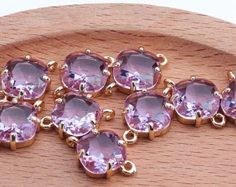 Gemstone Earring Connectors - Purple - 10 pieces - Earring Findings - Jewelry Making