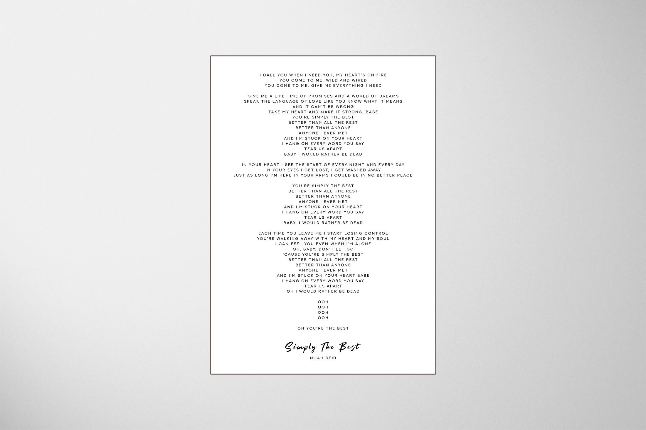 Simply the best lyrics schitt s creek print david etsy