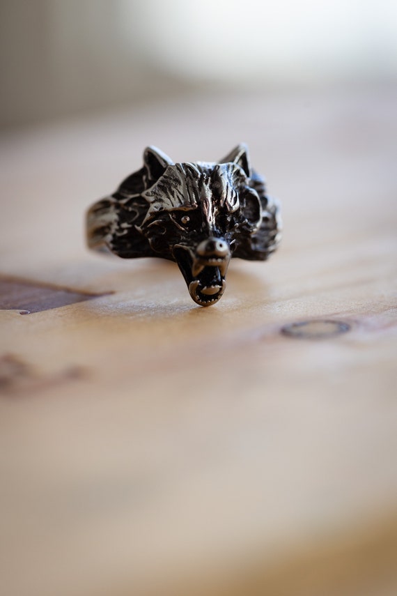 Stainless Steel Wolf Ring Size 12 - image 4