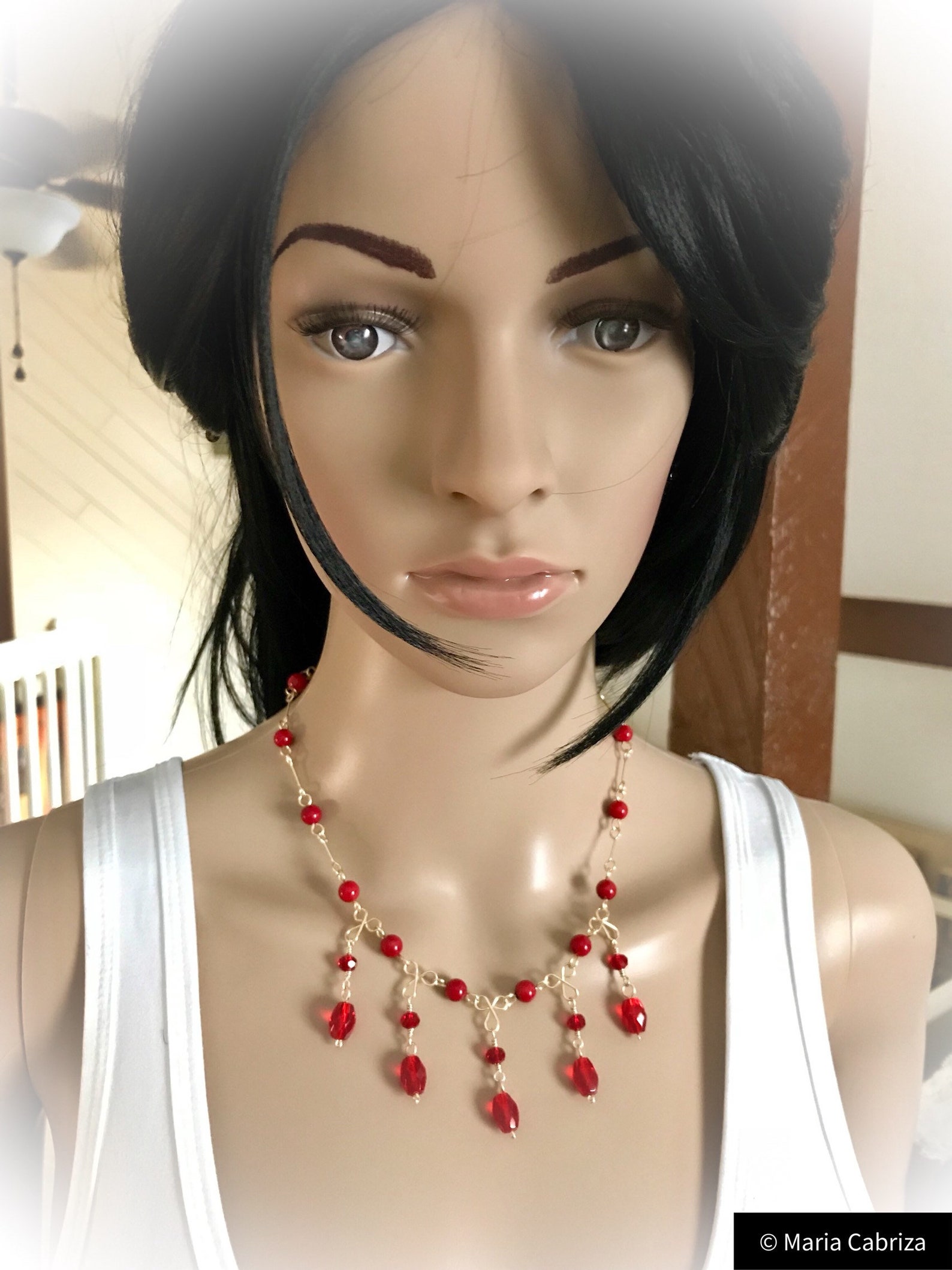 Jewelry Handmade Jewelry Gold and and Red Jewelry Set Etsy