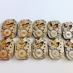 Watch Parts  Vintage Movement Steampunk Art Lot 10 pc. Mechanisms Shiny/Matt, 18mm