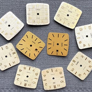 Lot of 10 Watch faces Vintage, Square Dials, Beige Watch Face, Steam Punk Art