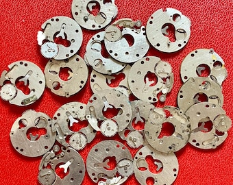 Vintage Watch Parts, Watch Movements, Steampunk Art, Gears set 20 pc.