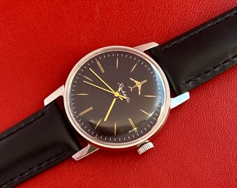 Vintage Mechanische Armbanduhr, Raketa Sowjetunion Uhr, seltene Uhr, Herrenuhr, Raketa Flugzeug