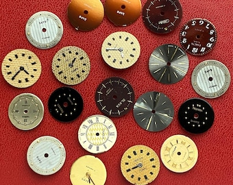 Lot 20 Watch faces, Color Vintage Dial, Steam Punk, Art Deco art