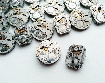 Watch Parts Vintage Mechanisms set 20 pc. Steampunk Movements 18 mm and 20 mm, 2 types