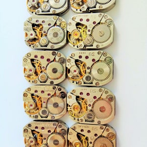 Watch Parts Vintage Movement Steampunk Art Lot 10 pc. Mechanisms Shiny/Matt, 18mm image 2