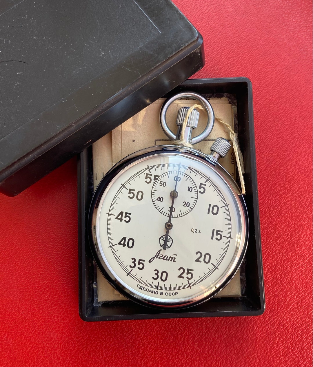 Vintage Stopwatch Agat Soviet Mechanical 0.2sec / 60sec / 30min Sport ...