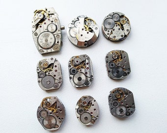 Watch Parts Watch Mechanisms  Set 36 pc. Steampunk  Vintage Movements Craft Supplies